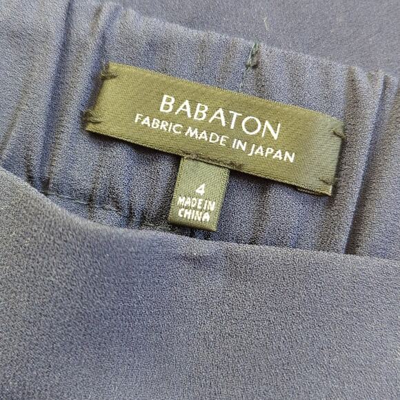 Aritzia Babaton Navy Terado Crepe Cohen Pull On Slim Ankle Pant Size 4 - Picture 3 of 4